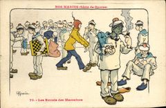 VINTAGE POSTCARD Marine Illustrator Gervese Boat War sendings of the godmothers