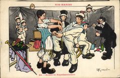 VINTAGE POSTCARD Marine Illustrator Gervese Boat War Before the representation