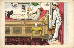 CPA Marins Illustrateur Gervese Bateau Guerre Flagrant delit 