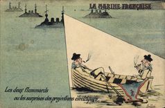 CPA Marins La marine francaise Les deux flemmards ou les surprises des projections electriques 