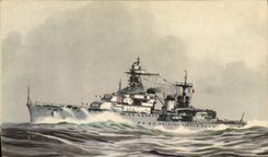 VINTAGE POSTCARD Warship Cruiser of 2nd Marseilles class Haffner