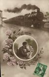 CPA Fantaisie Homme Train