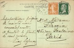 Sonrisa del tren de la POSTAL de la VENDIMIA de Morvan Galanterie Morvandelle