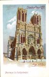 CPA Train Chemins de fer de l'Est Reims La cathedrale 