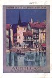 VINTAGE POSTCARD Train Railroads of Paris has Orleans Aurillac the edges of Jordanne