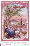 VINTAGE POSTCARD Train Railroads of Alsace and Lorraine Road of the Vosges