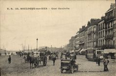 CPA Tramway Boulogne sur Mer Quai Gambetta 