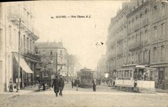 CPA Tramway Havre Rue Thiers 