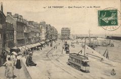 CPA Tramway Le Treport Quai Francois 1er Vu du Musoir 