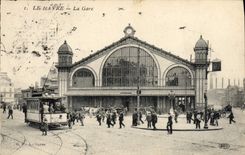 Estación de tren de Le Havre de la tranvía de la POSTAL de la VENDIMIA