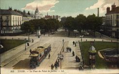 CPA Tramway Tours La place du palais de justice 