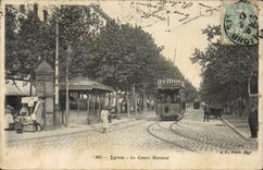 Tranvía de Lyon de la POSTAL de la VENDIMIA el curso Morand Byrrh
