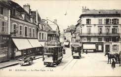 CPA Tramway Bourges La place Cujas Picon