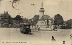 CPA Tramway Dijon La place du 30 octobre Chocolat louit 