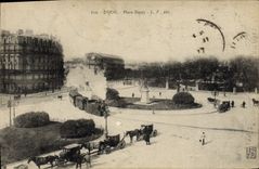 VINTAGE POSTCARD Tramway Dijon Places Darcy Train