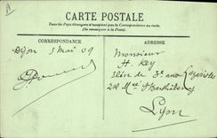 VINTAGE POSTCARD Dijon Tram Trading house and the church Cherrette Saint Michel