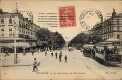 CPA Tramway Toulouse Le boulevard de Strasbourg 