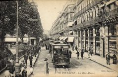 CPA Tramway Toulouse La Rue Alsace 