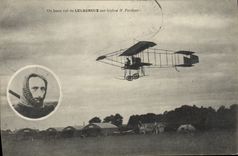 CPA Avion Aviation Un beau vol de Legagneux sur biplan H Farman 