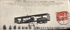 CPA Avion Aviation le vol de Farman du Camp de Chalons a Reims 