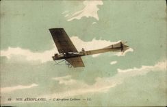 VINTAGE POSTCARD Plane Aviation Latham Airplane