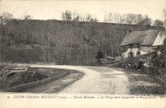 CPA Automobile Circuit d'Auvergne Coupe Gordon Bennett 1905 Circuit Michelin Le virage entre Laqueuille et Bourg Lastic 