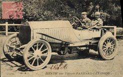 CPA Automobile Heath sur sa voiture Panhard Levassor 