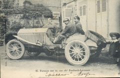 CPA Automobile H Farman sur sa 120 chevaux Panhard Levassor 