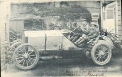 VINTAGE POSTCARD Automobile Duray on its 130 DE DIETRICH horses