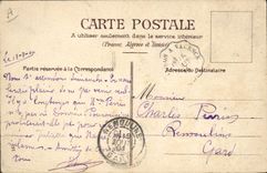 CPA Fantaisie Automobile La remorque Cheval Chien