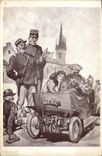 VINTAGE POSTCARD Automobile Fantasy incidents of the road the excess speed Gendarme