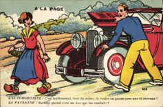 CPA Fantaisie Automobile a la page 