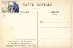 VINTAGE POSTCARD Automobile incidents of the road the cumbersome basket