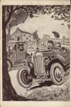 VINTAGE POSTCARD Automobile incidents of the road