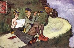 VINTAGE POSTCARD Automobile Fantasy Long Sight