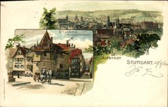 VINTAGE POSTCARD Illustrator Alstadt Stuttgart