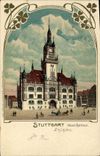 CPA Illustrateur Stuttgart Neues Rathaus 
