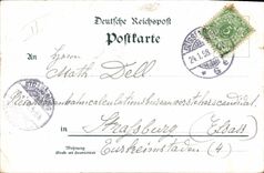 Caballo de montar a caballo del Gott de Dehut Dich del ilustrador de la POSTAL de la VENDIMIA