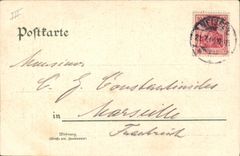 VINTAGE POSTCARD Illustrator Meissen Beleuchtung D Albrechtsburg Boat