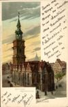 VINTAGE POSTCARD Illustrator Hannover Aegidienkirche