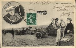 VINTAGE POSTCARD Fantaisie Plane Aviation Caricatures Roucier