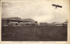 CPA Avion Aviation Camp de Chalons Terrain de Chalons Bouy Aviation militaire La piste 