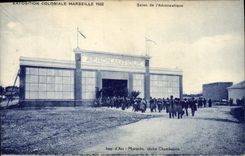 CPA Avion Aviation Exposition coloniale Marseille 1922 Salon de l'aeronautique 