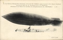 CPA Avion Aviation Dirigeable Zeppelin Ville de Paris Henri Deutsch Surcouf Kapferer