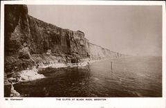 VINTAGE POSTCARD The Cliffs At Black Brighton Rock'n'roll