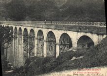 VINTAGE POSTCARD the viaduct of Montreuillon Morvan