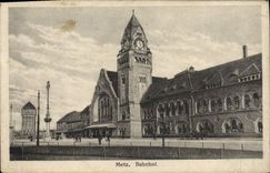 VINTAGE POSTCARD Metz Bahnhof