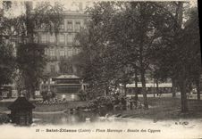 VINTAGE POSTCARD Saint Etienne Places Marengo Basin of the Swans