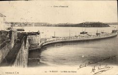 VINTAGE POSTCARD St Malo the Mole of the Black ones