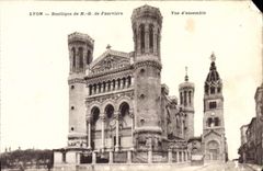 Basílica de Lyon de la POSTAL de la VENDIMIA de Notre Dame de Fourviere
